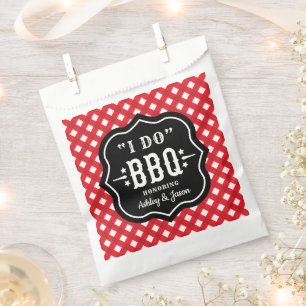 Ich heirate BBQ Rot Gingham Karo Hochzeit Geschenktütchen