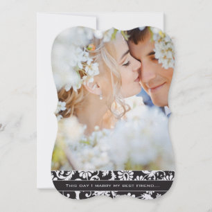 Ich heirate mein Foto Damask als bester Freund Einladung