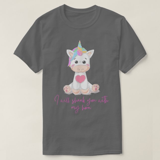 Ich heiße dich mit meinem Horn funny Niedlich Unic T-Shirt (Design vorne)