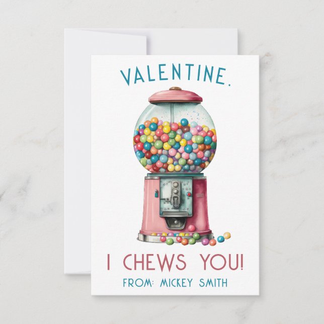 Ich heiße dich, Valentine! Gumball Machine Valenti Einladung (Vorderseite)