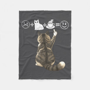 Ich Hemd Katzen Kaffee Tabby Katze Zeichnung Fleecedecke