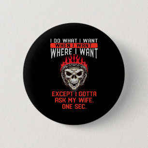 Ich Herren Gruseliger Totenkopf-Punk Was Button