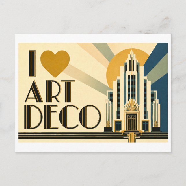 "Ich [Herz] Art Deco" Postkarte (Vorderseite)