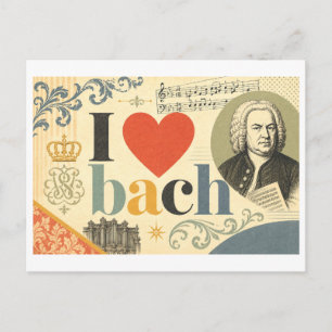 "Ich [Herz] Bach" Postkarte