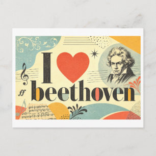 "Ich [Herz] Beethoven" Postkarte