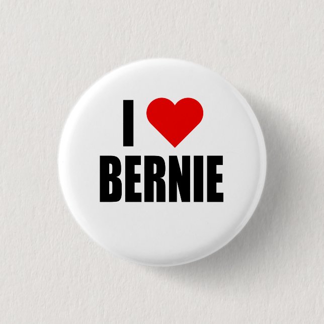 "ICH HERZ BERNIE" BUTTON (Vorderseite)