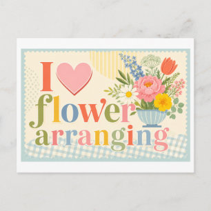 "Ich [Herz] Blumen arrangieren" Postkarte