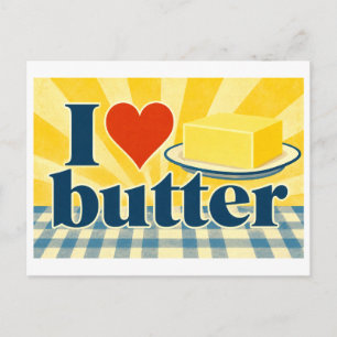 "Ich [Herz] Butter" Postkarte