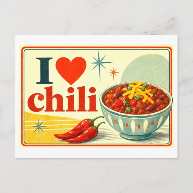 "Ich [Herz] Chili" Postkarte (Vorderseite)