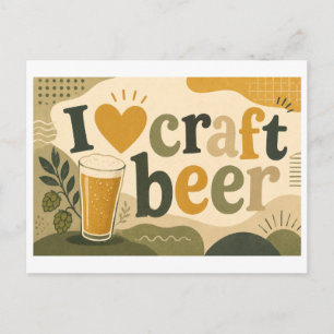 "Ich [Herz] Craft Beer" Postkarte