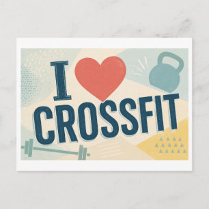 "Ich [Herz] Crossfit" Postkarte