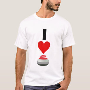 Ich [Herz] [Curling] T-Shirt