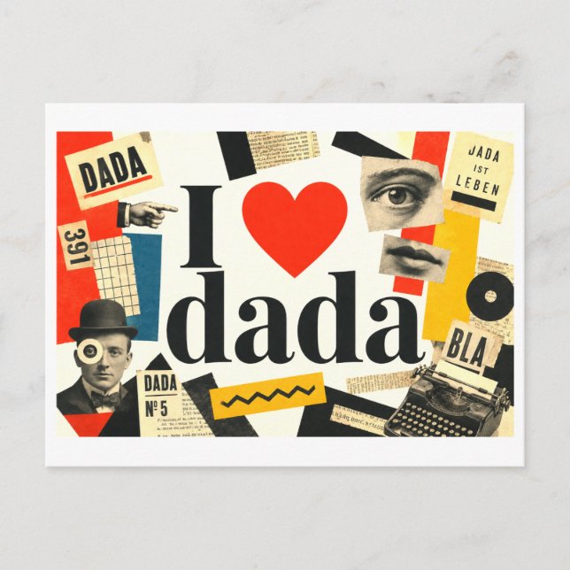 "Ich [Herz] Dada" Postkarte (Vorderseite)