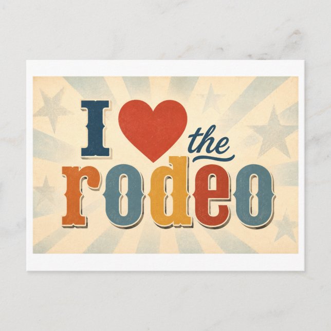 "Ich [Herz] das Rodeo" Postkarte (Vorderseite)