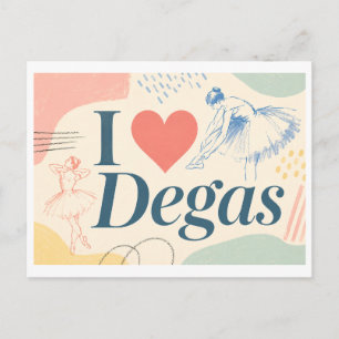 "Ich [Herz] Degas" Postkarte