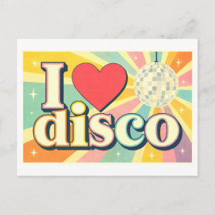 "Ich [Herz] Disco" Postkarte