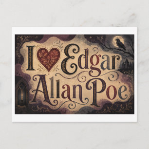 "Ich [Herz] Edgar Allan Poe" Postkarte