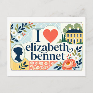 "Ich [Herz] Elizabeth Bennet" Postkarte