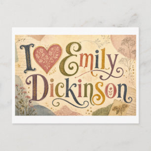 "Ich [Herz] Emily Dickinson" Postkarte
