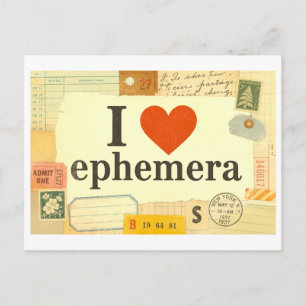 "Ich [Herz] Ephemera" Postkarte