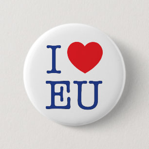 "Ich Herz EU-" Abzeichen/-Button/-knopf Button