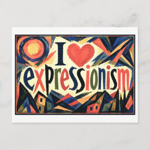 "Ich [Herz] Expressionismus" Postkarte