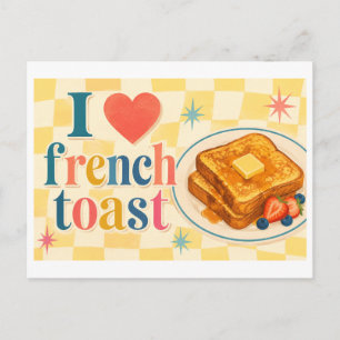 "Ich [Herz] französischer Toast" Postkarte