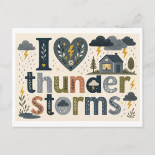 "Ich [Herz] Gewitter" Postkarte