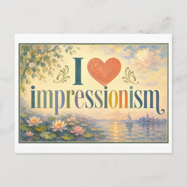 "Ich [Herz] Impressionismus" Postkarte (Vorderseite)