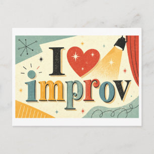 "Ich [Herz] Improvisation" Postkarte