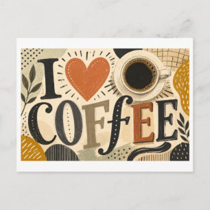 Ich [Herz] Kaffee Postkarte