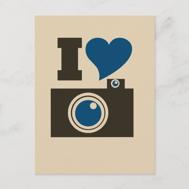 Ich Herz-Kamera Postkarte (Vorderseite)