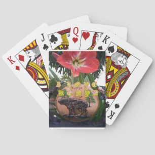 Ich (Herz) Kenia Büffel Patch/Druck Spielkarten