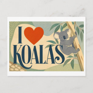 "Ich [Herz] Koalas" Postkarte