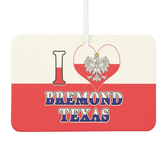 Ich Herz Liebe Bremond Texas Autolufterfrischer (Vorderseite)