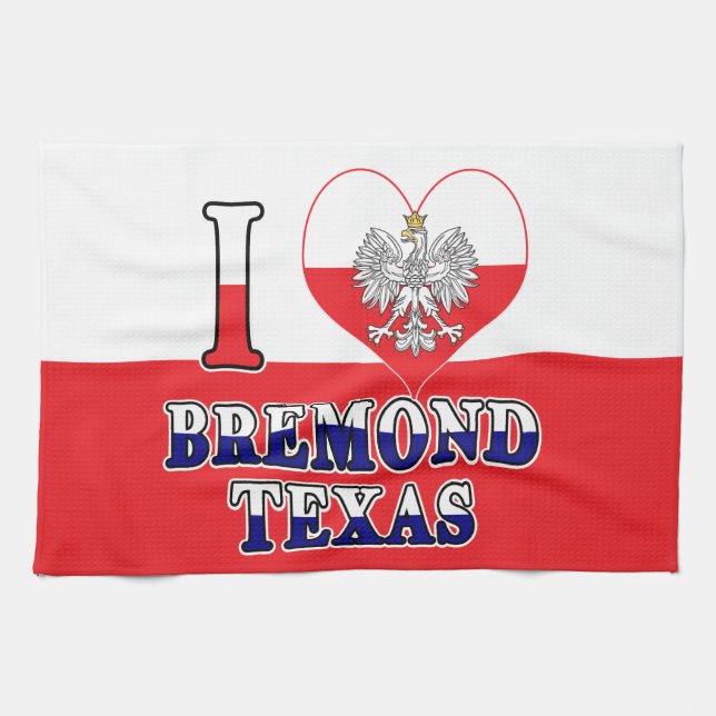 Ich Herz Liebe Bremond Texas Geschirrtuch (Horizontal)