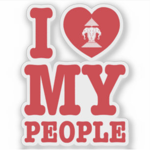 Ich Herz (Liebe) Erawan My Lao People Aufkleber