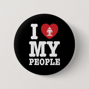 Ich Herz (Liebe) Erawan My Lao People Button