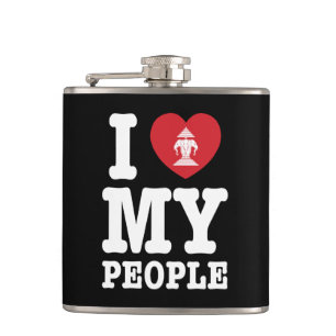 Ich Herz (Liebe) Erawan My Lao People Flachmann