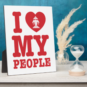 Ich Herz (Liebe) Erawan My Lao People Fotoplatte