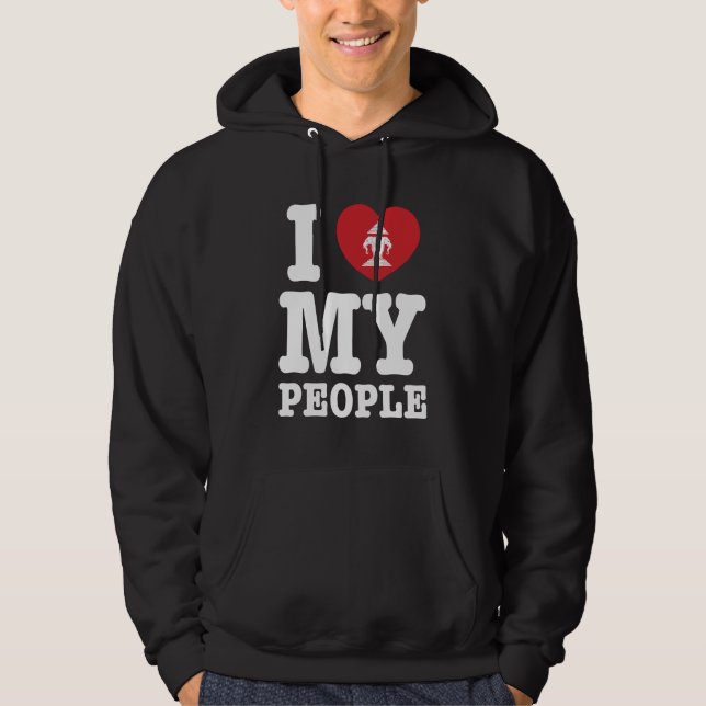 Ich Herz (Liebe) Erawan My Lao People Hoodie (Vorderseite)