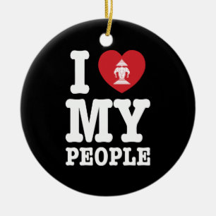 Ich Herz (Liebe) Erawan My Lao People Keramikornament