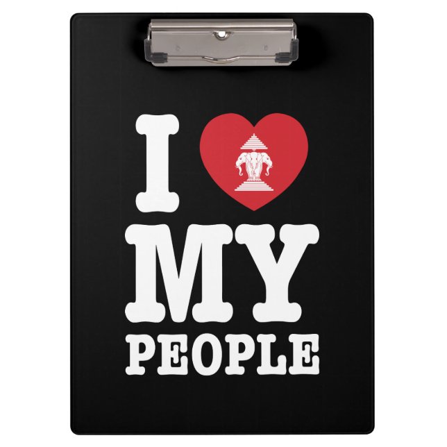 Ich Herz (Liebe) Erawan My Lao People Klemmbrett (Vorderseite)