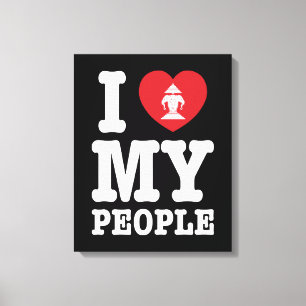 Ich Herz (Liebe) Erawan My Lao People Leinwanddruck