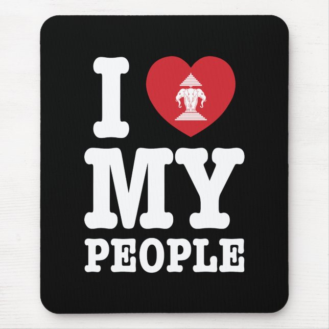 Ich Herz (Liebe) Erawan My Lao People Mousepad (Vorne)
