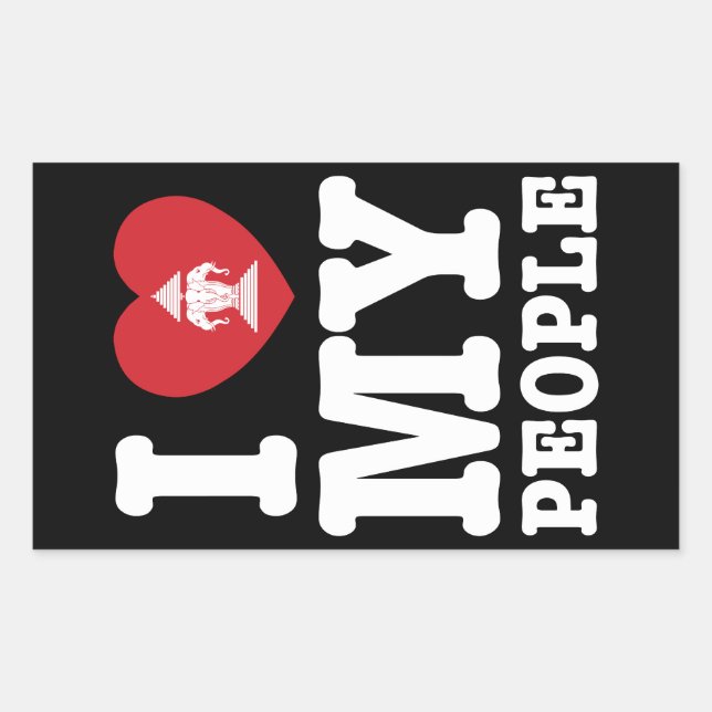 Ich Herz (Liebe) Erawan My Lao People Rechteckiger Aufkleber (Vorderseite)