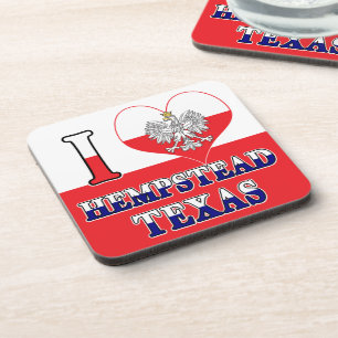 Ich Herz Liebe Hempstead Texas Getränkeuntersetzer