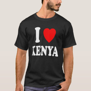 Ich Herz Liebe Kenya Reisen Tourismus Zuhause Urla T-Shirt