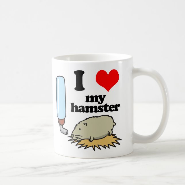 Ich Herz (Liebe) Mein Hamster Tasse (Rechts)