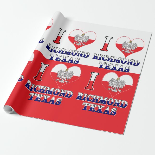 Ich Herz Liebe Richmond Texas Geschenkpapier (Ungerollt)